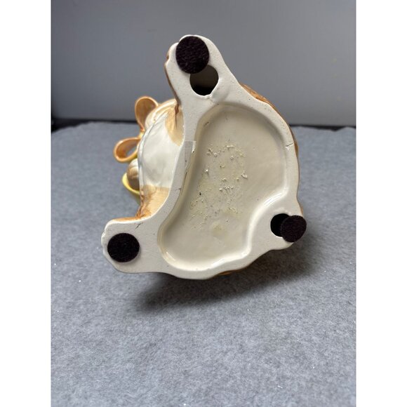 Ceramic Bunny Figurine with Bow - 10" Tall - Adorable Rabbit Home Decor - Picture 5 of 9